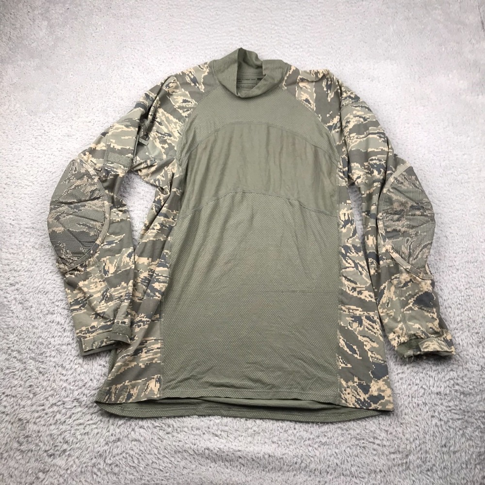 Massif NON-FR Combat Shirt (ABU) Mens L Olive‎ Camo Military Army Long Sleeve